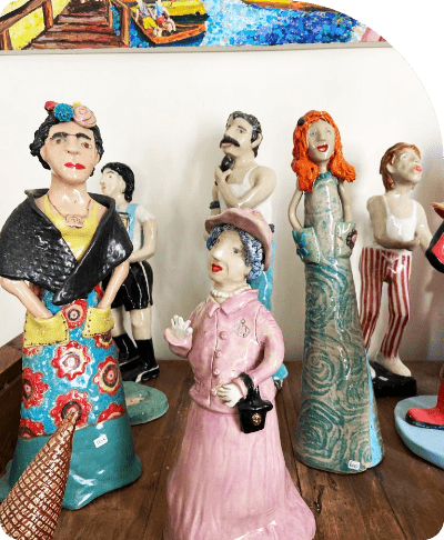 Ceramic figurines created by Myriam Koffler